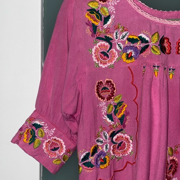 CATCH A FIRE Bob Marley Pink Embroidered Dress SM - Picture 3 of 11